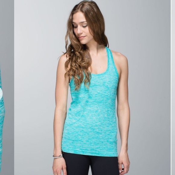 Lululemon Swiftly Racerback Tank Top Heathered Blue Tropics size 8 - Picture 1 of 11